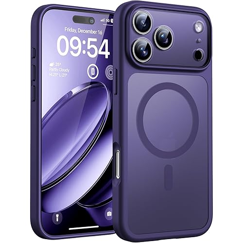 TOCOL for 17 ProMax Case, Full Camera Protection, Built-in Magnetic Ring, Compatible with Magsafe, Translucent Matte Phone Case for 17 ProMax 6.9 inch (Midnight Purple)