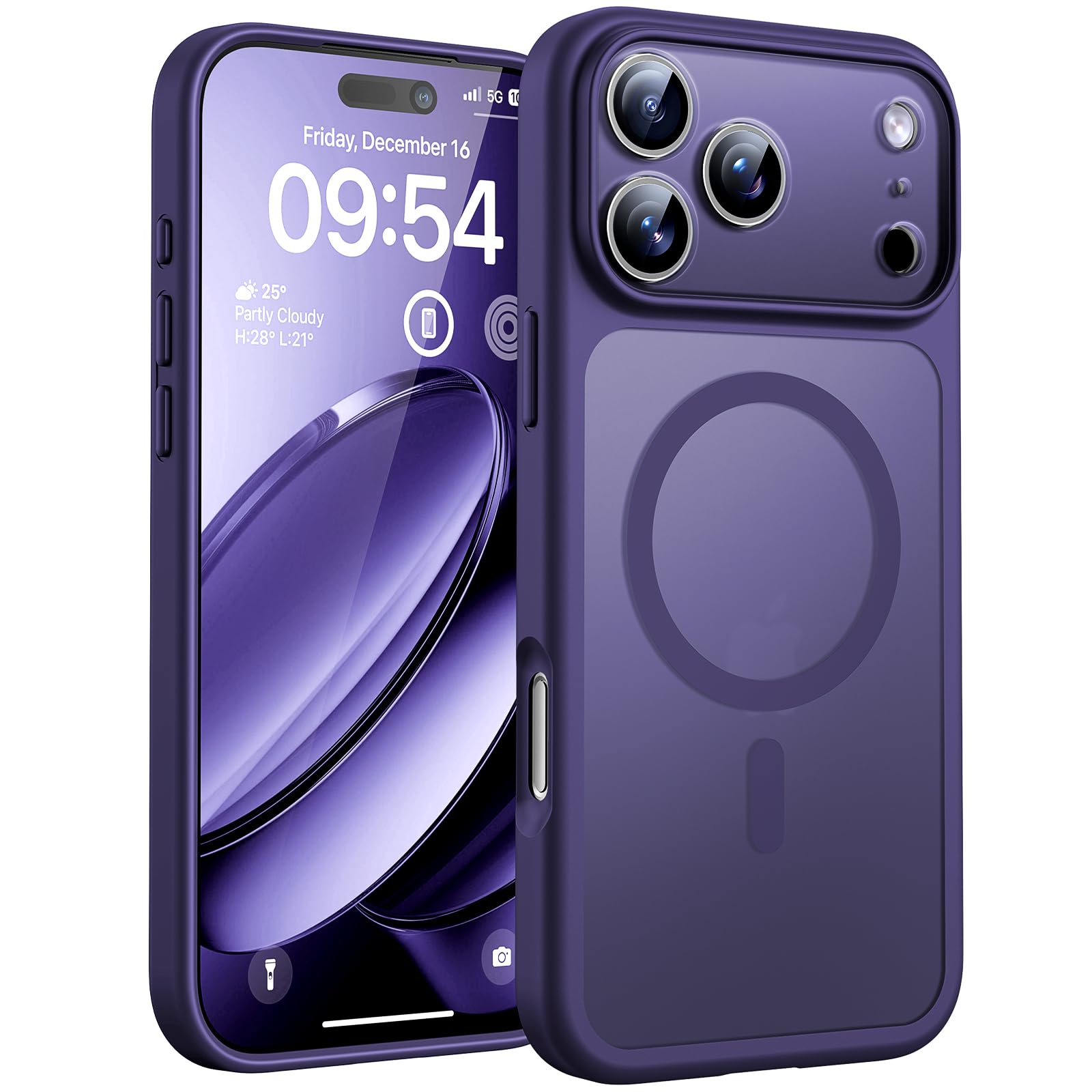 Dteck Magnetic For IPhone 17 Pro Case With Full Camera Lens Cover, Compatible With MagSafe Matte Slim Shockproof Protective Phone Cover 6.3 Inch - View #3