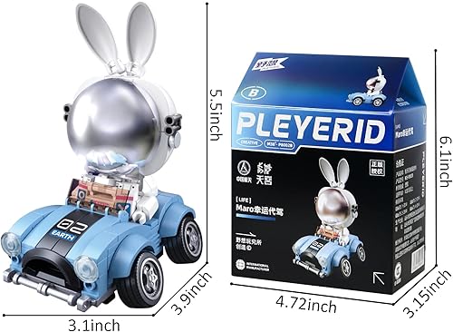 Miniatura 7 de Juego de bloques de construcción de mini astronauta, simulación creativa del hombre espacial modelo de exploración de partículas, construcción de