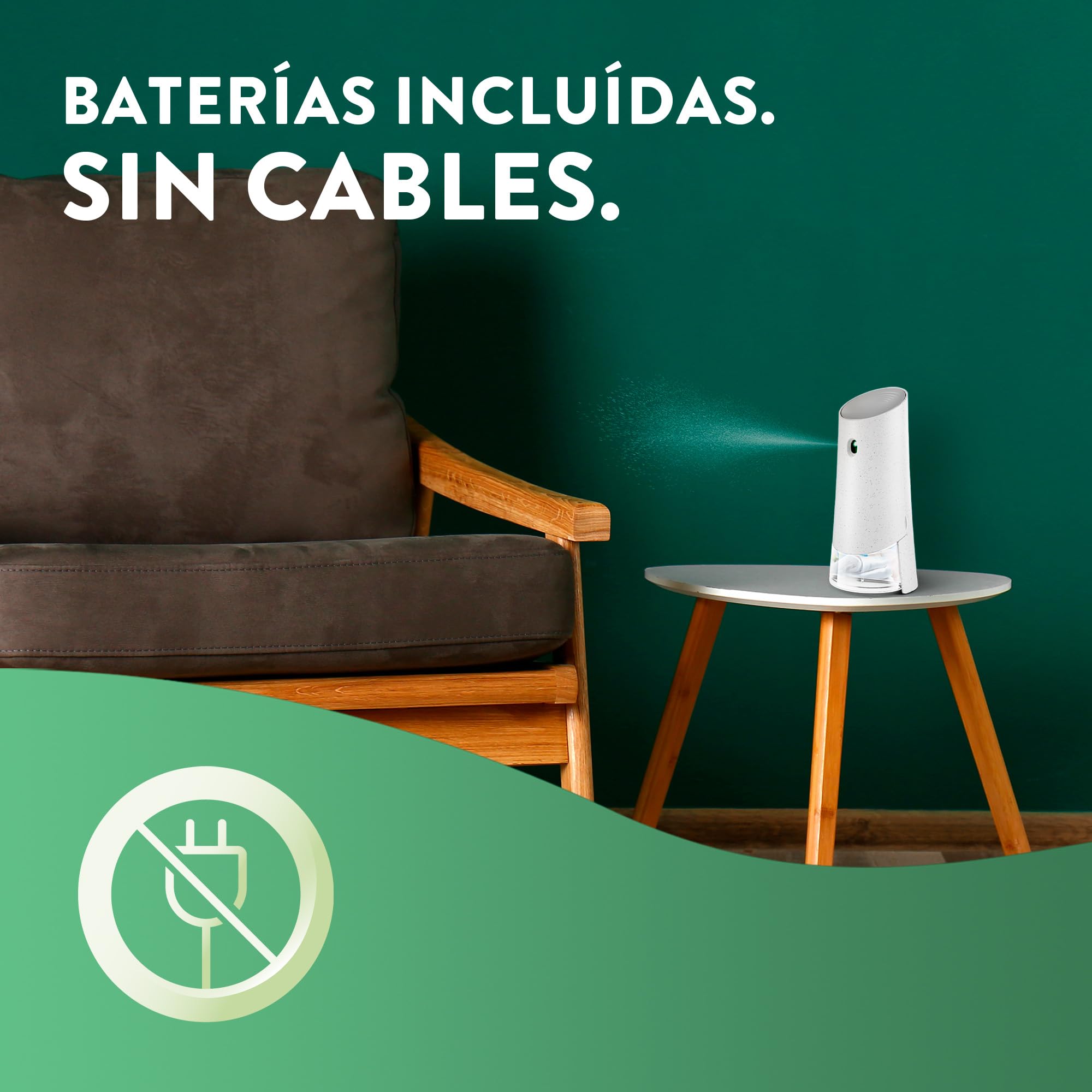 Air Wick Active Fresh Spray Automático Sin Aerosol, ambientador hogar neutralizador de olores con fragancia a Campo de Lavanda, 2 veces más aceites esenciales, Recambio 228 ml