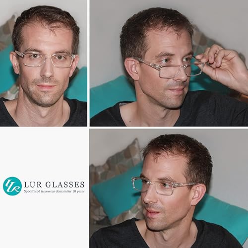 Miniatura 3 de LUR Lentes de lectura (6 unidades, bisagra de resorte, cómodos lectores de plástico (transparente)
