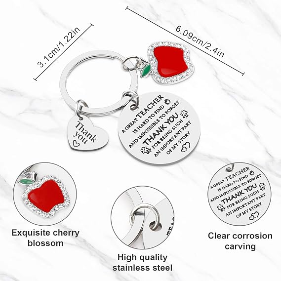 Teacher Appreciation Gift for Women, Best Teacher Keychain from Student