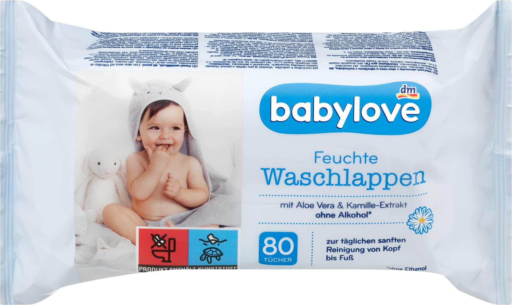 Babylove Artikel (960 Tücher (12x80St), Babylove Feuchte Waschlappen)