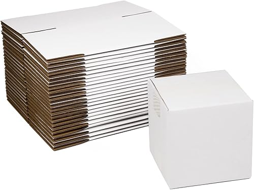 Miniatura 42 de Cajas de envío blancas de 6 x 6 x 6 pulgadas, cajas pequeñas de cartón corrugado, paquete de 25