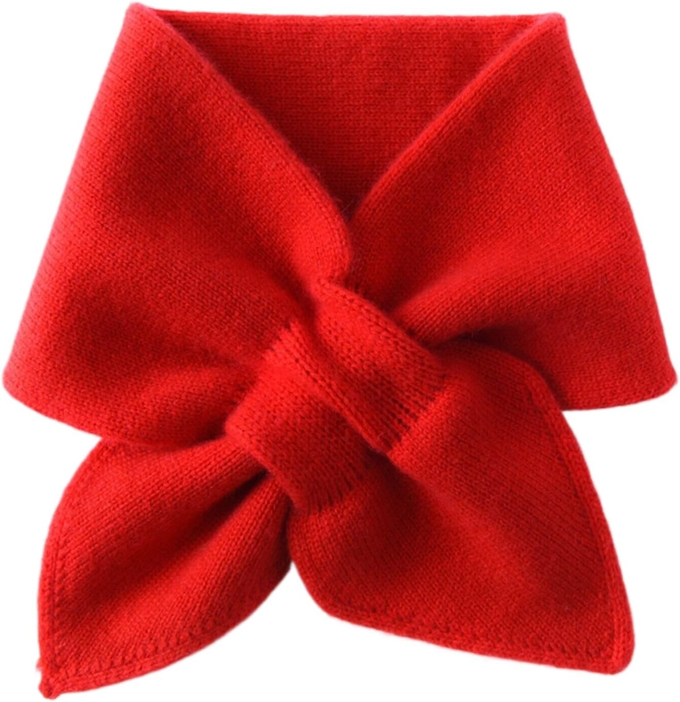 Cashmere Scarf Women Fall and Winter Short Bow Cross Small Neck Scarf Neck Protector Knitted Warm Neck Cover (Color : Medium Camel, Size : Talla �nica)