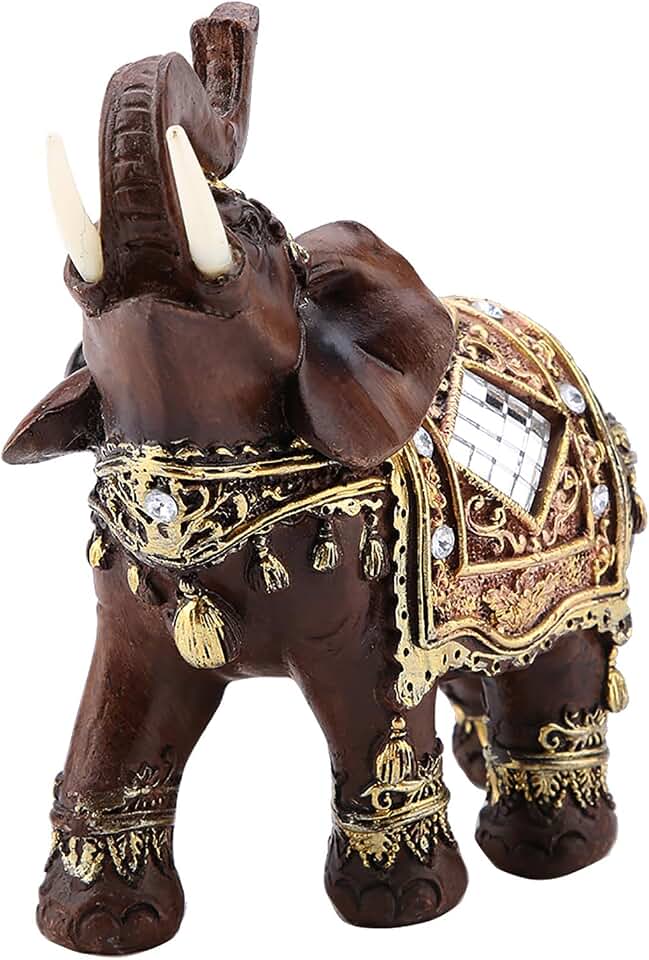 L Lucky Riqueza Estatua de Elefante Escultura Feng Shui Grano de Madera 3 Estatuilla Decoración de Escritorio En Casa Regalo