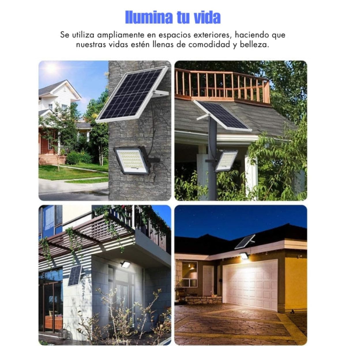 Reflector Solar LED de Alta Potencia Zhuan - 350 Watios - 320 Piezas LED - 6500K - con Panel Fotovoltaico Monocristalino y Batería LiFePO4 para Iluminación Exterior Eficiente y Ecológica