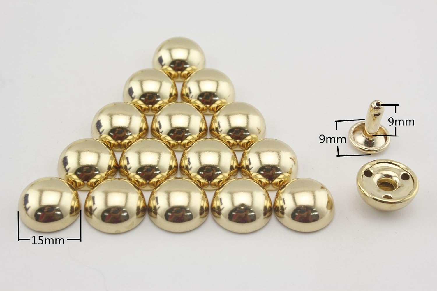 Dome Riveted 5/8" / 15mm Iron Double Cap Rivet Studs Leather Rivet for Bag Making Clothing Shoes P135