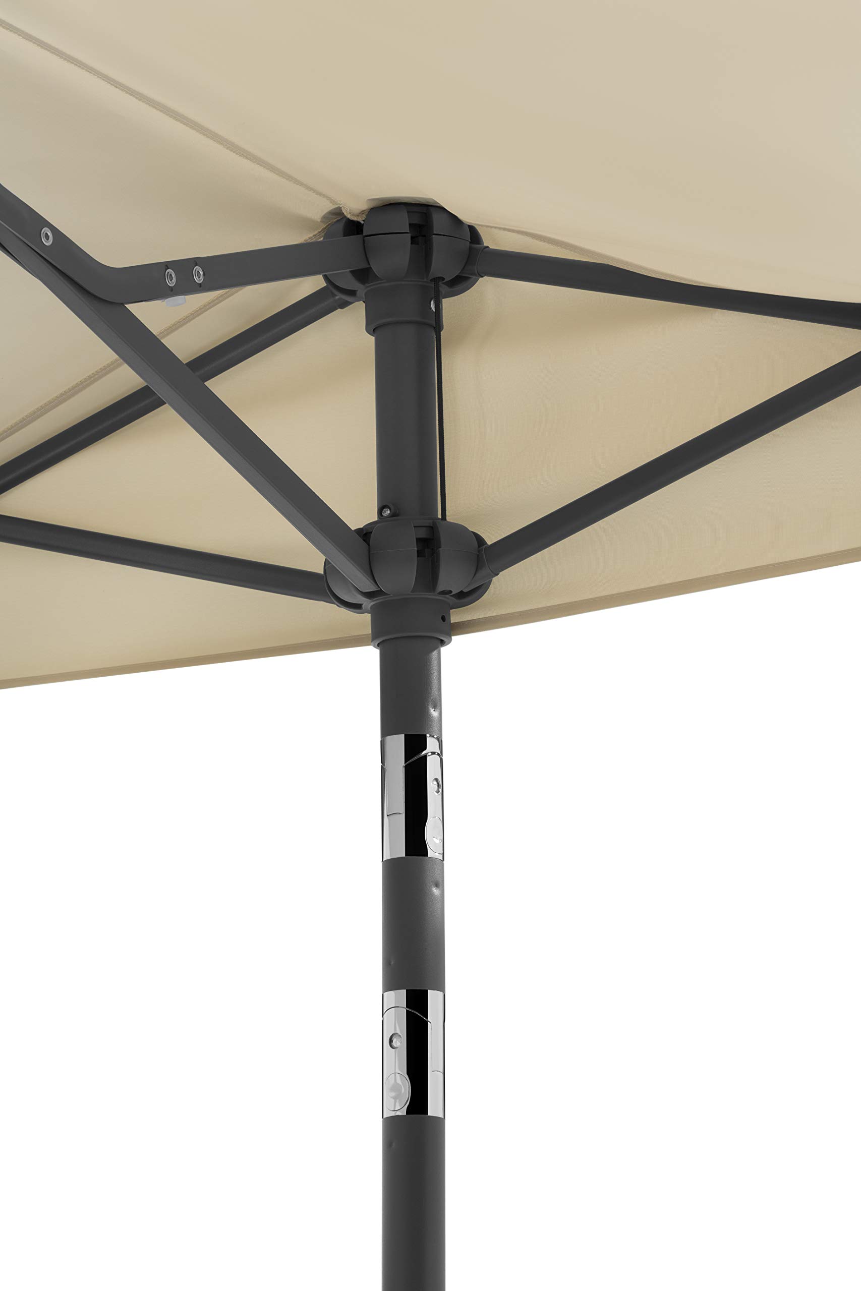 Schneider Sonnenschirm Salerno mezza, natur, 150x150 cm rechteckig, Gestell Stahl, Bespannung Polyester, 5.94 kg