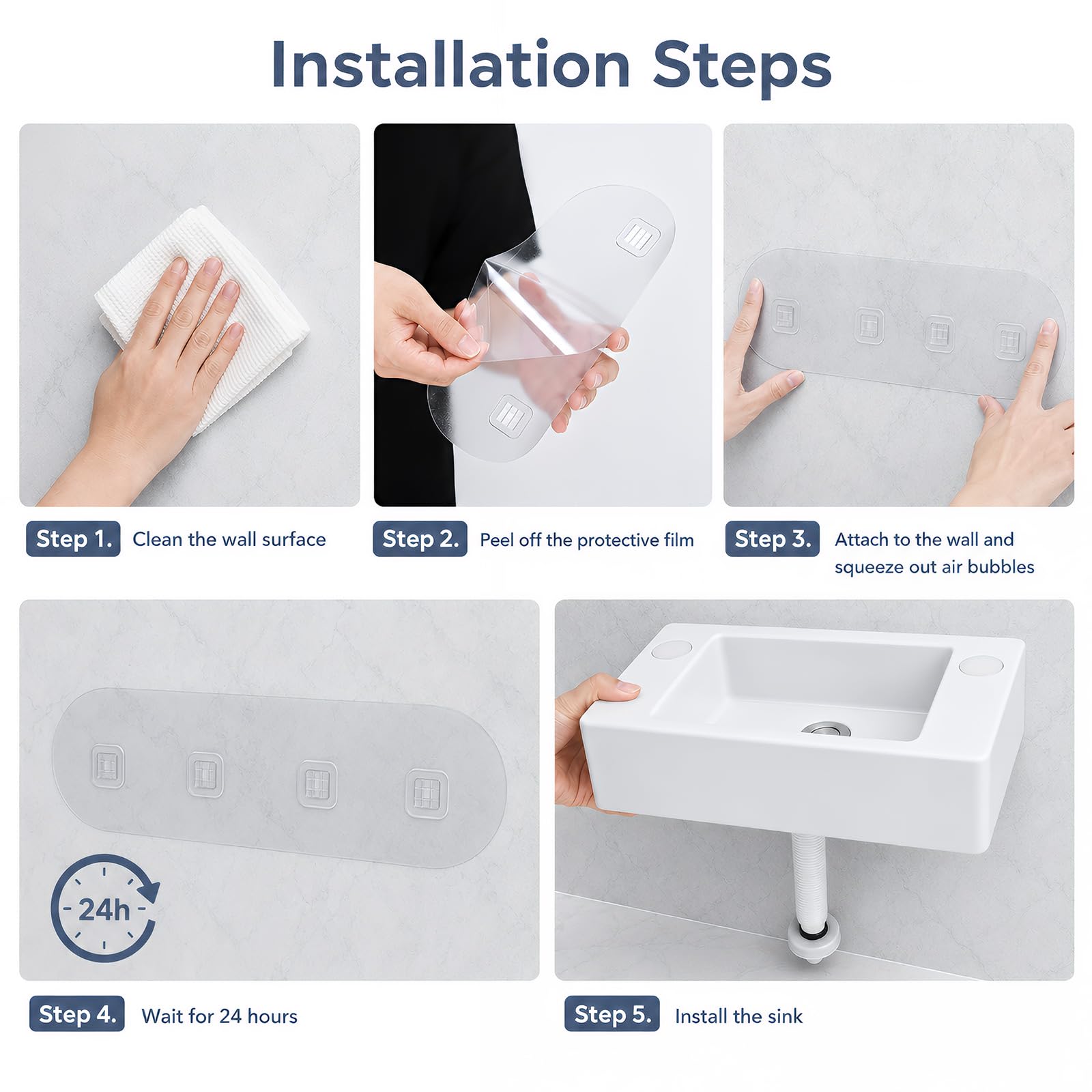 Lavabo, 40x20x11cm Lavabo plástico una sola cubeta con Tubería drenaje