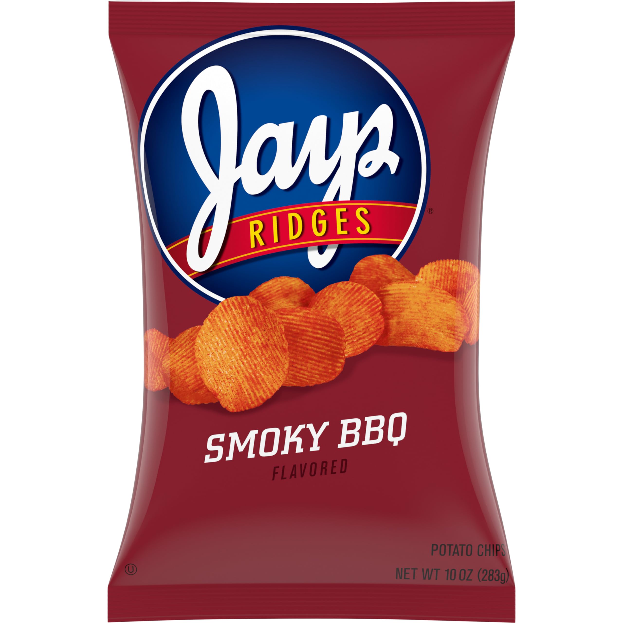 Jays Ridges Potato Chips, Smoky BBQ, 10 Oz Bag