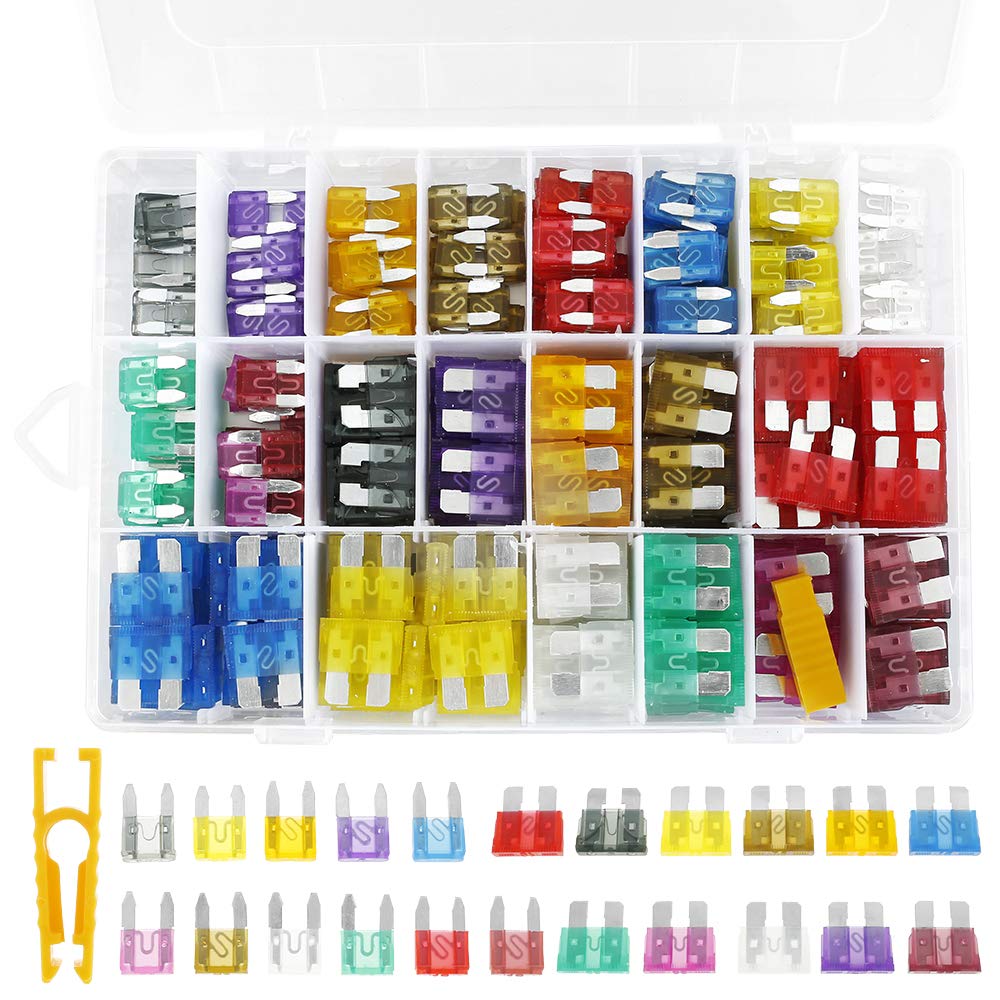 NIHUIFDPY 344Pcs Car Fuses Assortment Kit, Standard & Mini Automotive Blade Fuses Set (2A-40A) with Puller & Clear Storage Box for Auto, Truck, RV, Boat Replacement-image-23