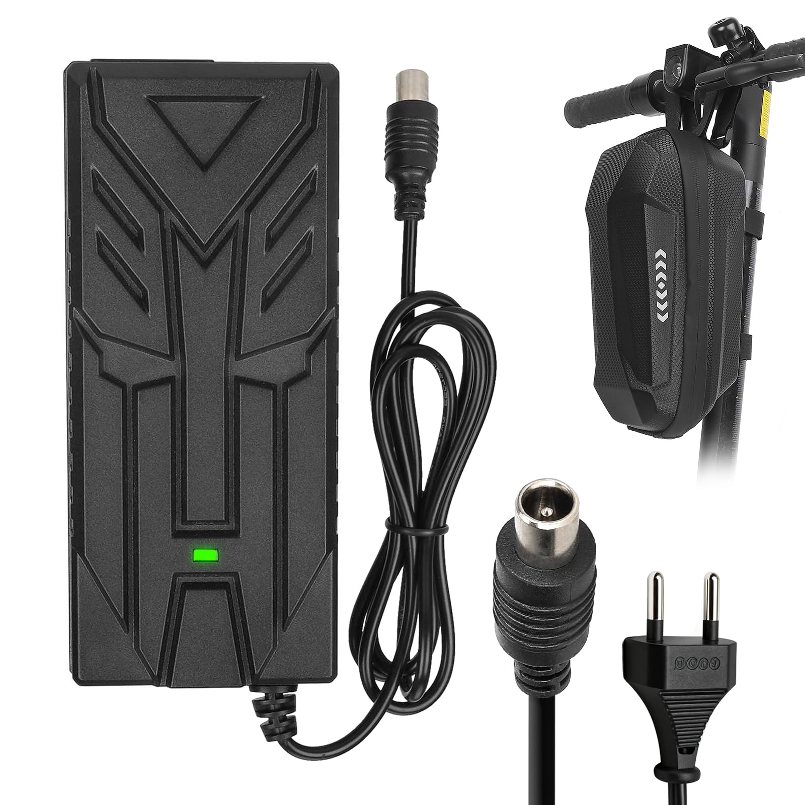 42V 2A Cargador Patinete Electrico para Xiaomi M365,Pro,Pro 2,Mi 3,1s,Mi 4, 4 Lite, 5 Elite，36V Universal Carrgador de Patinete para Ninebot，85W Cargador rápida+2L Bolsa