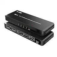DisplayPort to Dual HDMI with Dual DP Adapter, 8K@60Hz HDMI Splitter Extended Display 1 in 4 Out DisplayPort MST Hub for Multiple Monitor, Compatible with Computer, Graphic Card, PC