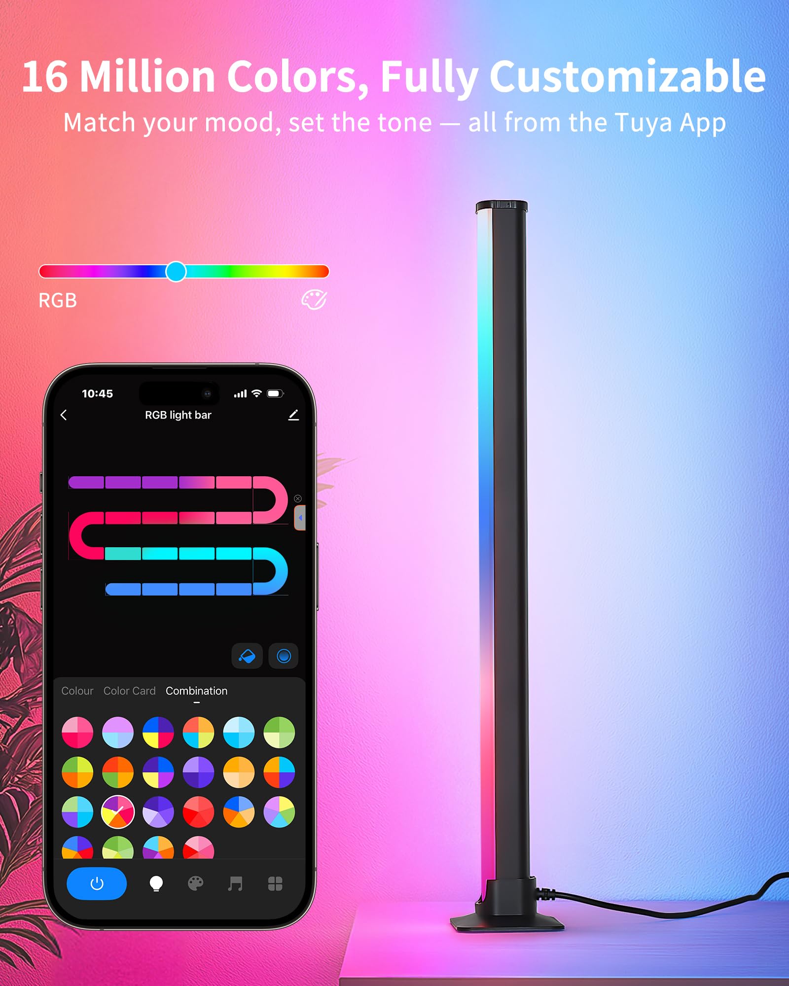 Barras LED RGB para TV y Gaming, 25cm Luces Inteligentes, LED TV Ambilight Sincronizado, Control por App, Decoración para Sala de Juegos e Idea de Regalo VYBE Desk