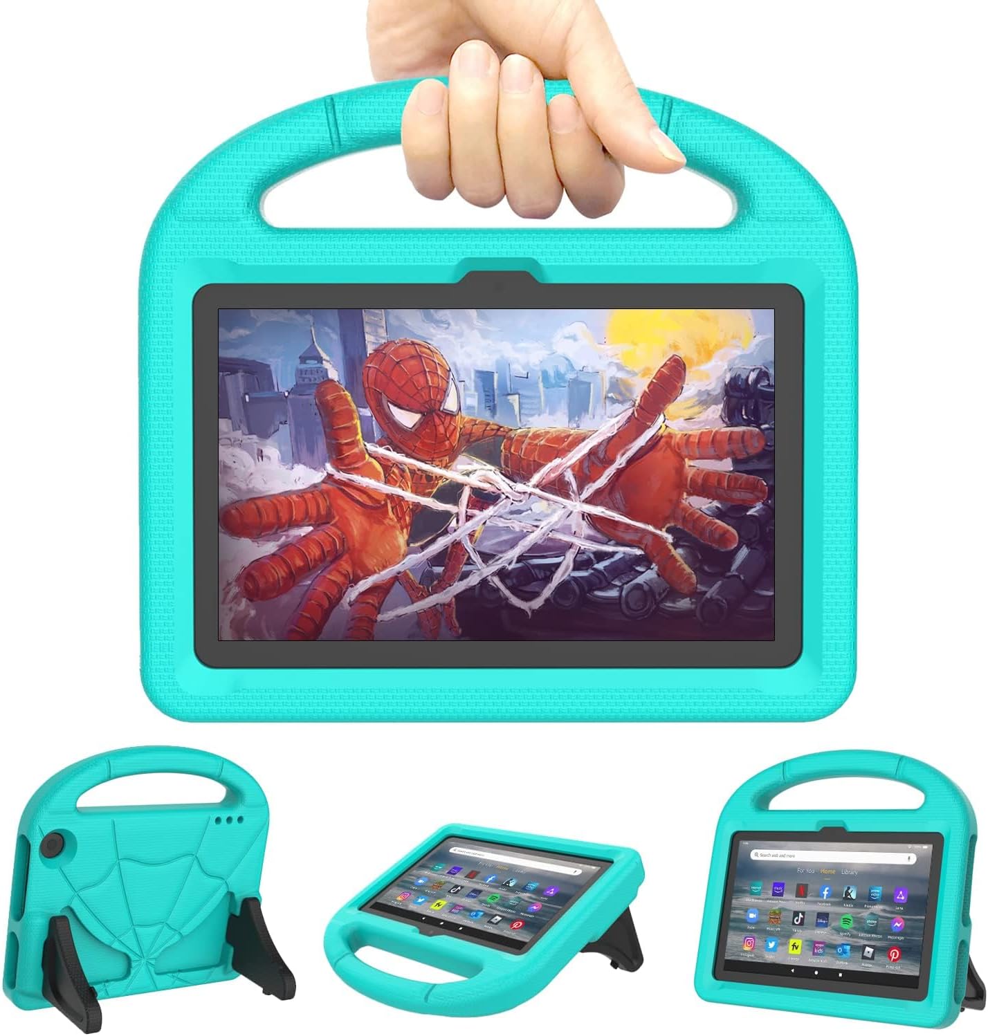 Kids Case for Tablet 7'' 2022, DICEKOO Lightweight Shockproof Kid-Proof Cute Cover with Handle Kickstand Also for Tab 7 Inch Tablet - Turquoise