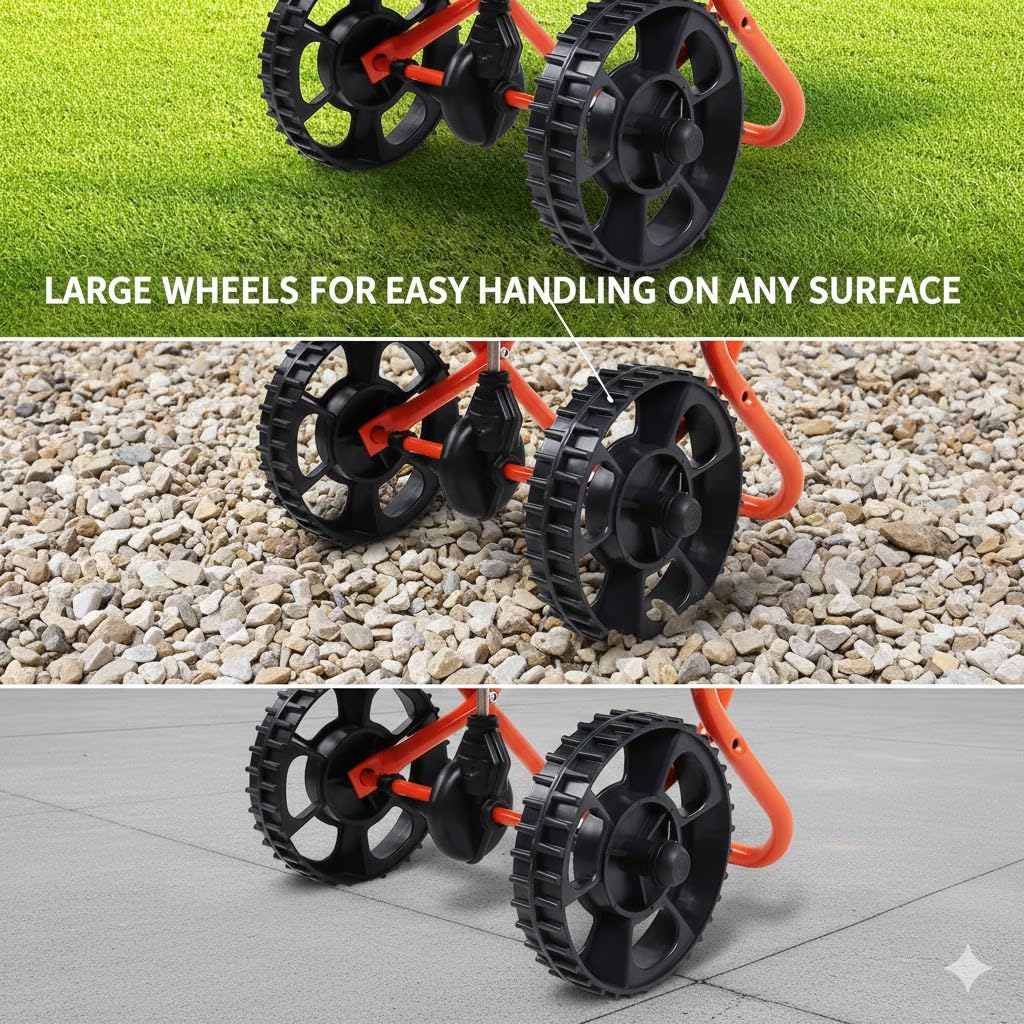 GARDEBRUK® Streuwagen 25L Streumenge einstellbar große Räder Saatgutstreuer Düngerstreuer für Salz Dünger Rasen Split Saatgut