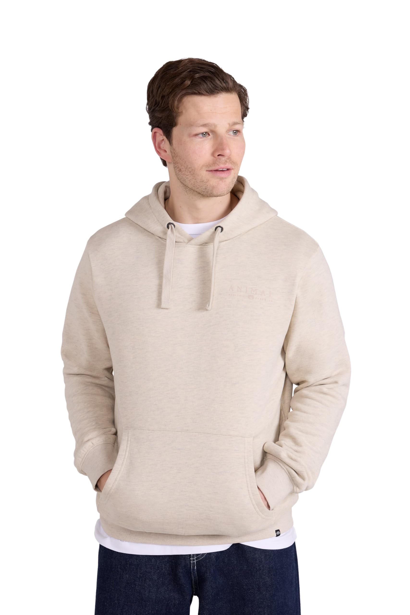 Animal River Mens Hoodie - Kangaroo Pocket, Soft Cotton Jersey with Adjustable Hood - Best for Spring Summer, Holiday & Outdoors Light Beige XS