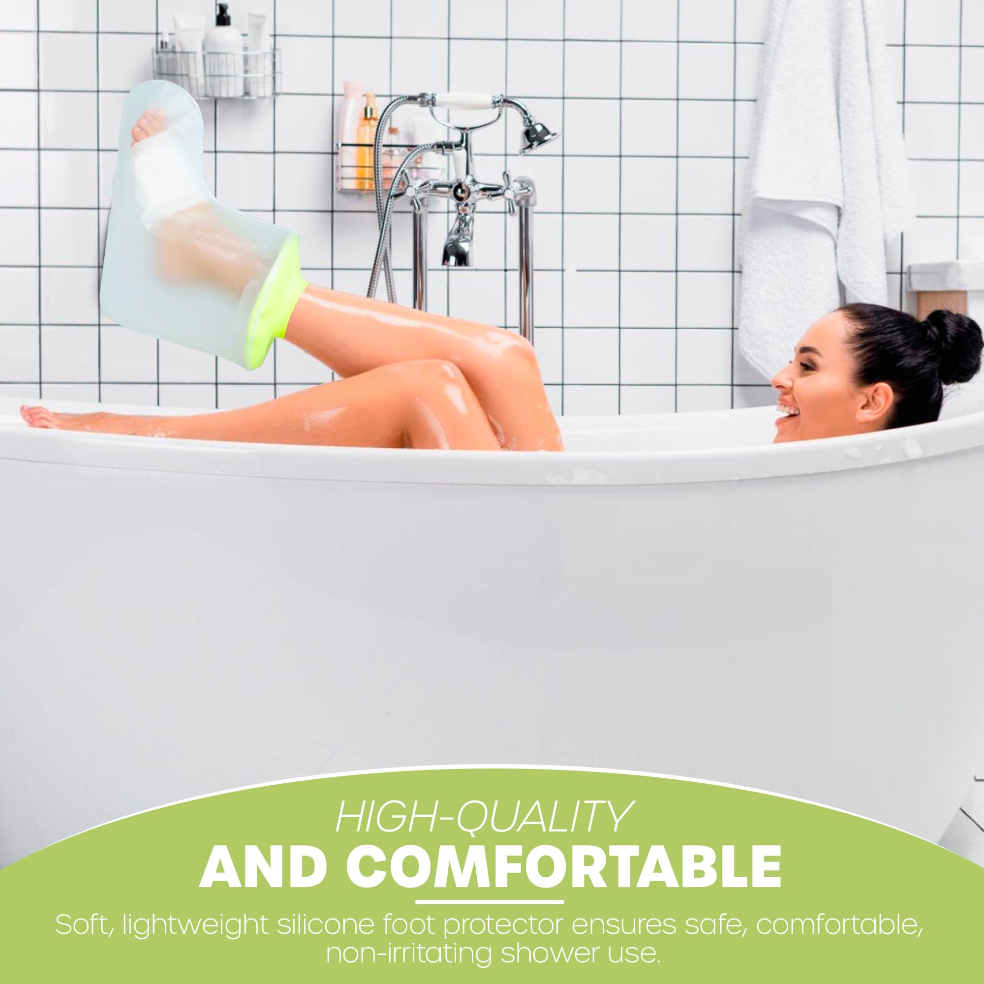CASTGUARD Premium Silicone Waterproof Shower & Bath Protector (Adult Foot) - Image 4