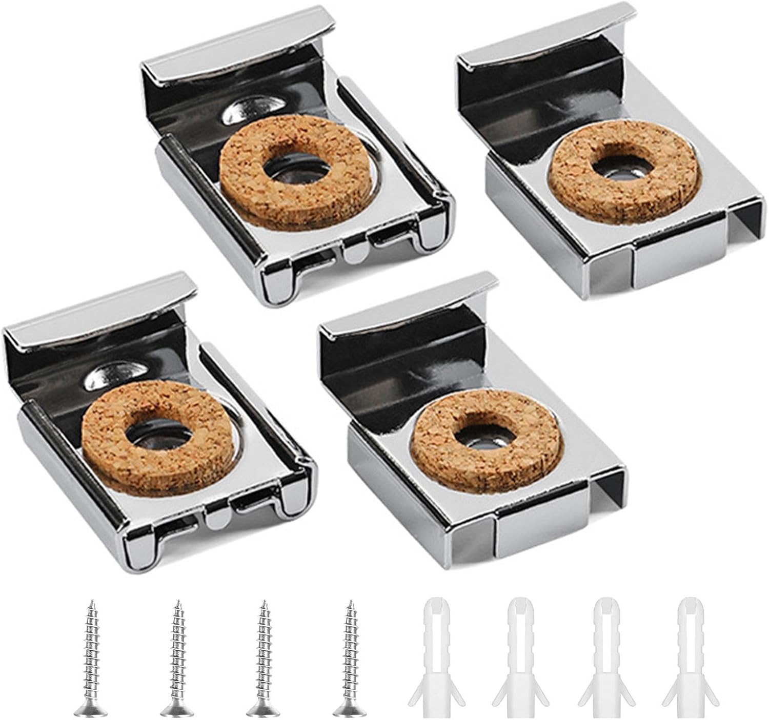4Pcs Frameless Mirror fixings, Spring Loaded Mirror Clips, Mirrors ...