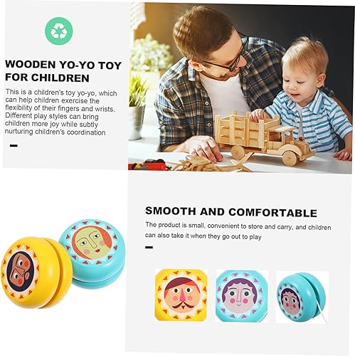 Miniatura 9 de Vaguelly 2pcs Wooden Yo-yo Children Yo-yo Plaything Kid Toys Out Door Toys Wood Yoyo Toys for Kids Toys for Infants Kids Playset Outdoor Wooden