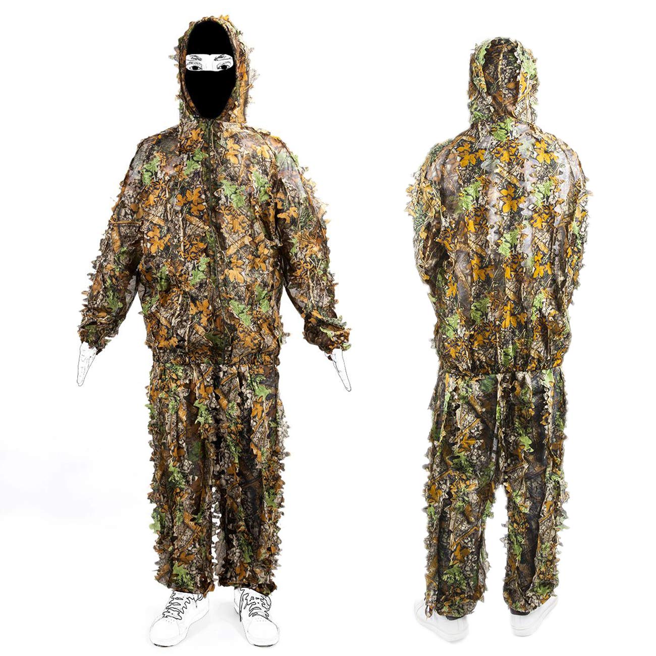 DynaLiving Hunting Ghillie Suit Camouflage Sniper 3D Tactical Yowie