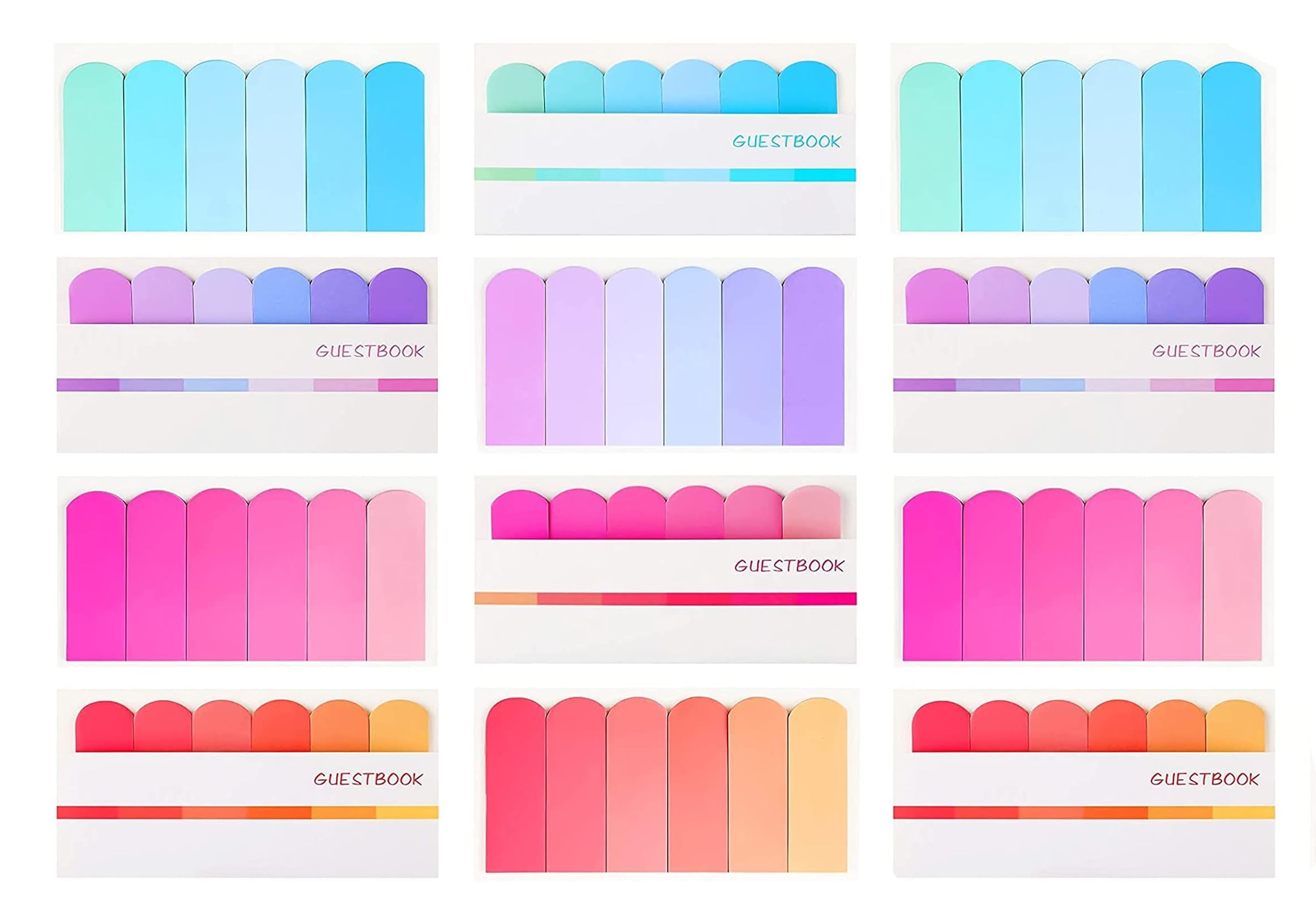 Sweet seven1440 Pieces Colored Sticky Index Tabs - Writable Adhesive Page Tabs for Annotating Books, Notebooks, and Documents - 12 Sets for Efficient File Classification