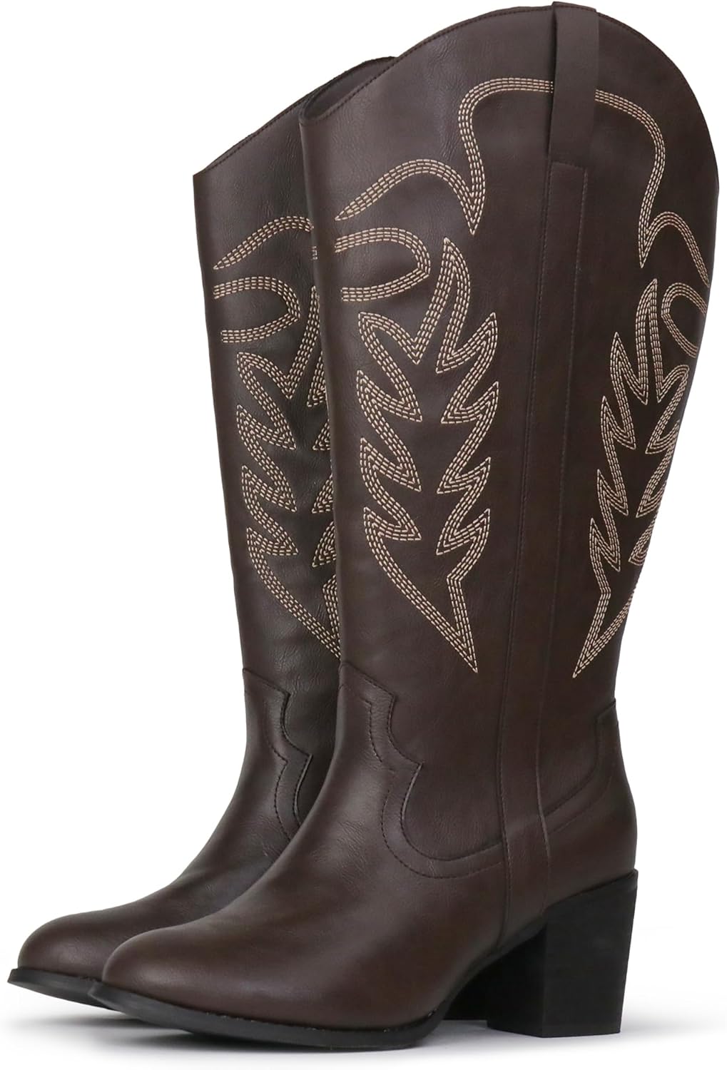 Women's Extra Wide Calf Cowboy Boots Embroidered Western Cowgirl Knee High Boots