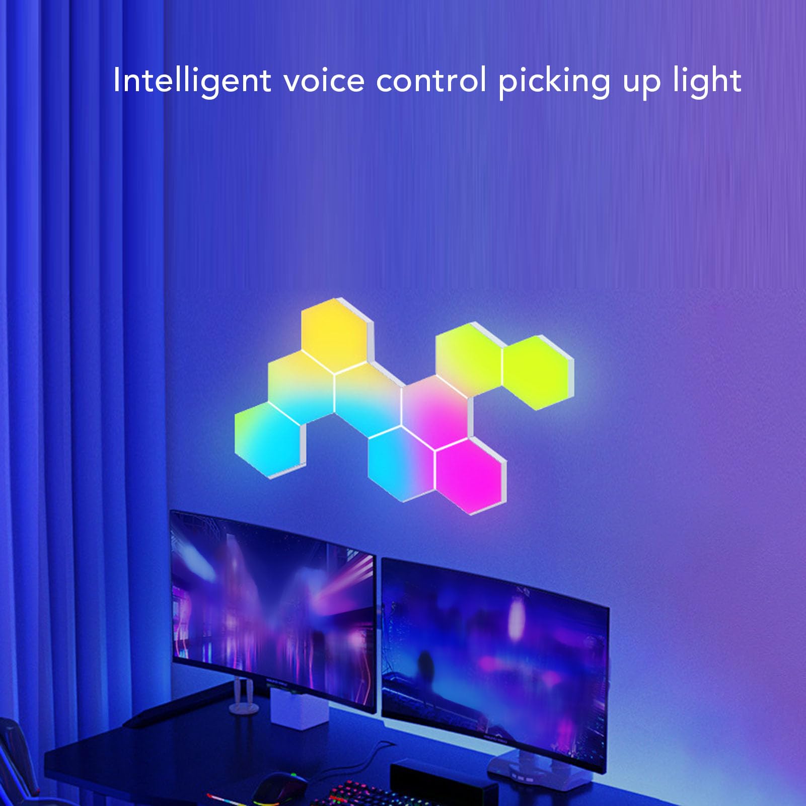CHICIRIS Paneles de Luz Hexagonales, Luces de Pared LED RGB WiFi con Sincronización de Música y Control de Aplicación Remota, para Decoración de Salas de Juegos e Iluminación del Hogar