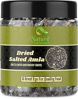 Nature Connect Dried Salted Amla 250 gm| Indian Gooseberry Sukha Amla| Chatpata Amla Candy| Salted & Spicy Indian Gooseberry [Jar Pack]