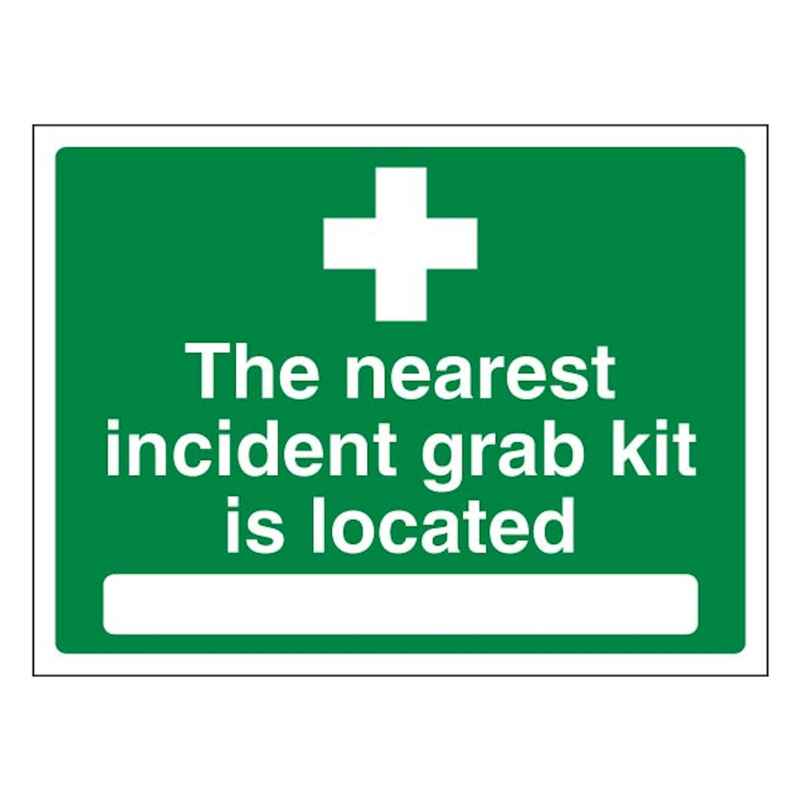 V Safety The Nearest Incident Grab Kit Is Located 400 x 300 mm - 2mm Super-Tough Rigid Plastic