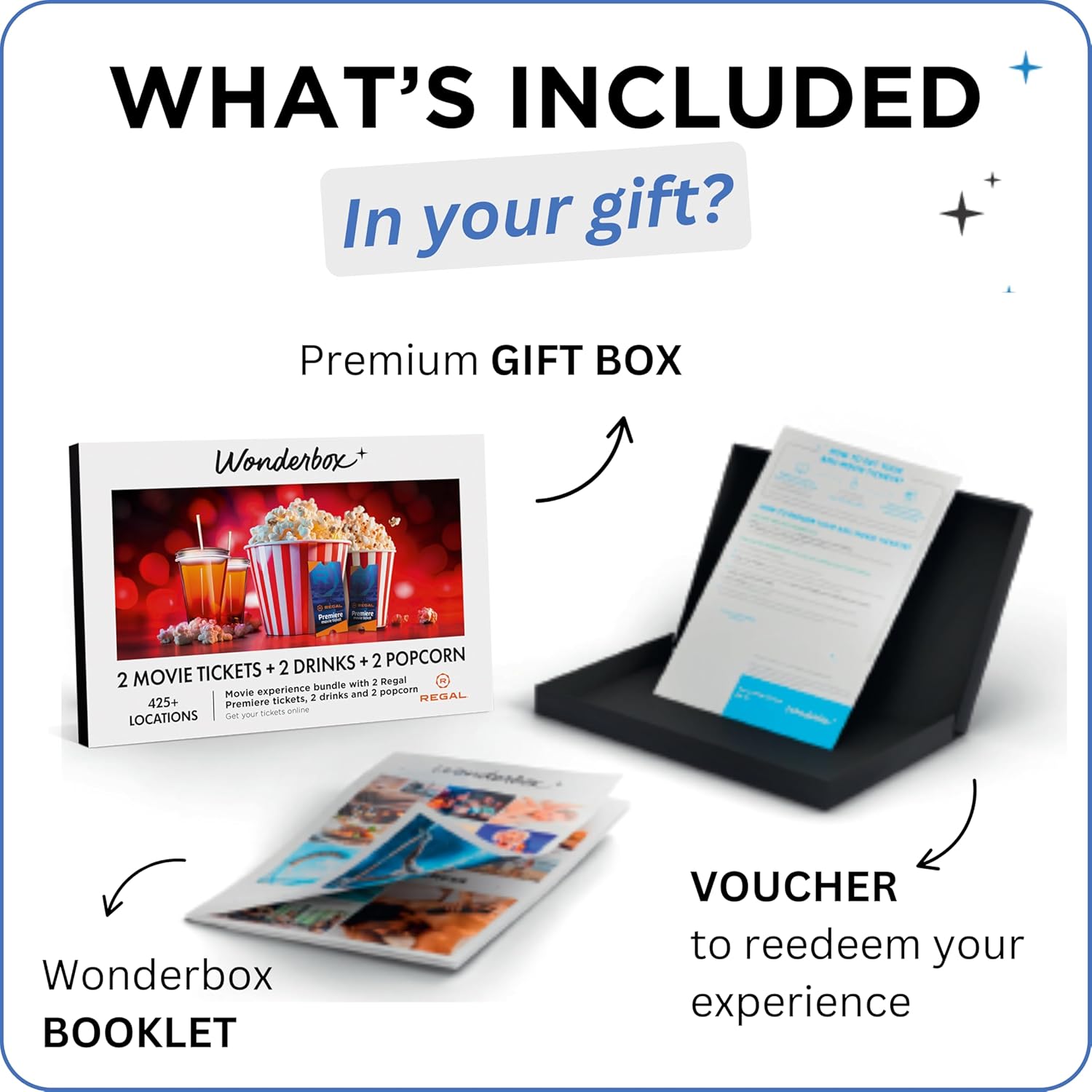 Wonderbox Regal Movie Gift Box, 2 Tickets, 2 Drinks & 2 Popcorn, Movie Night Experience for 2, Valid at 425 Locations - Image 3