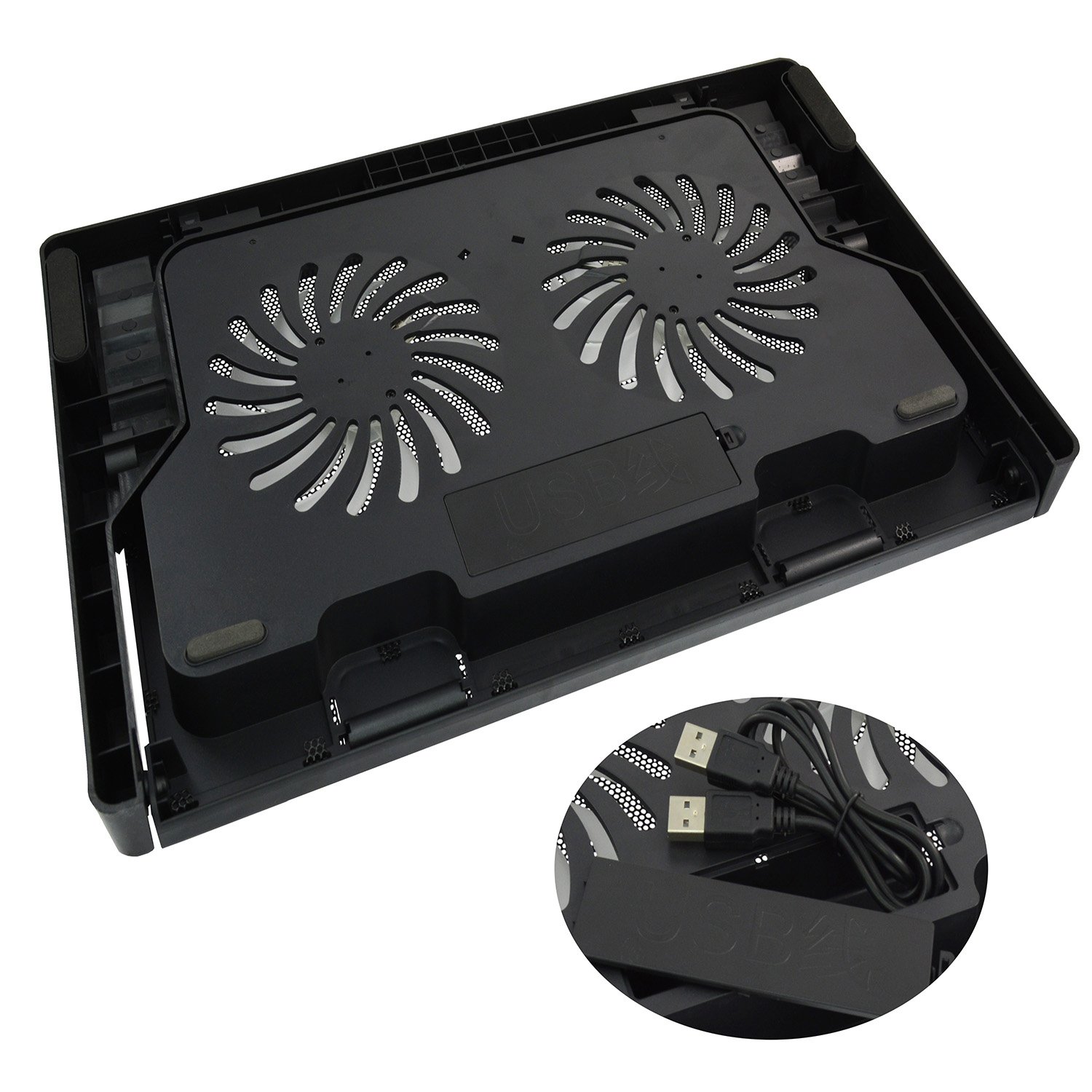 AABCOOLING NC80 - Podstawka chłodząca do Laptopa, Podkładka z 2 wentylatorami do Komputera Przenośnego, Chłodzenie Laptopa na USB, Stojak Cooler