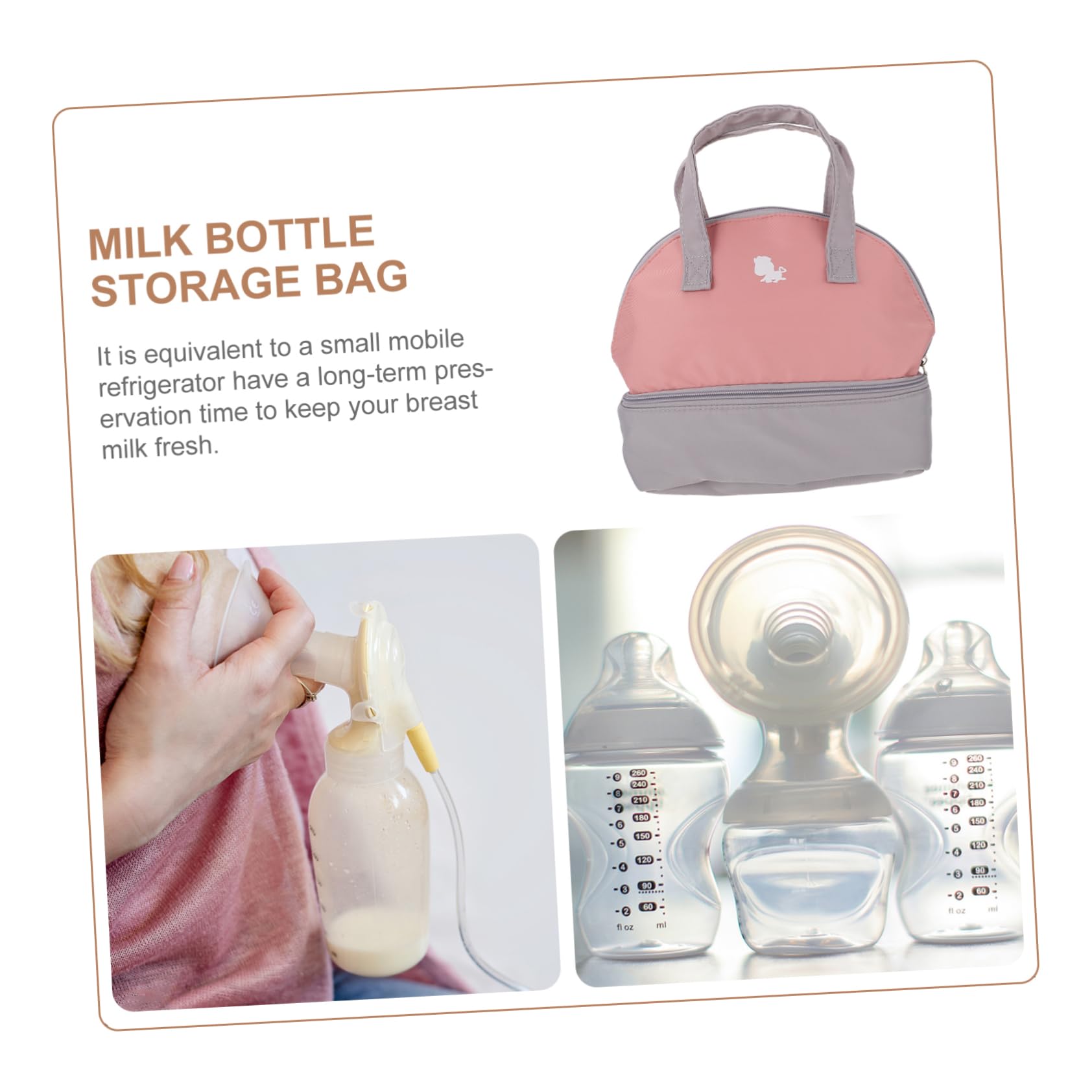 Abaodam 3 Piezas Bolsa Pack Bebe Packs bebé mamá biberones Bolsa Almacenamiento Leche biberón Recipiente para biberones Bolsa Asas la Aislamiento Organizador envase