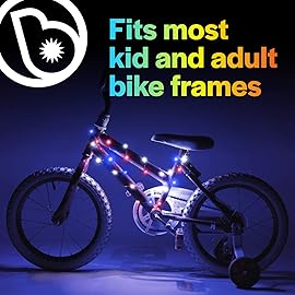 Brightz CosmicBrightz LED Bike Frame Rope Light, Patriotic - 6.5-Foot String Rope - Battery-Powered with On/Off Switch - Ultra Bright Color Keeps Your Ride Fun and Safe for Kids, Teens, & Adults