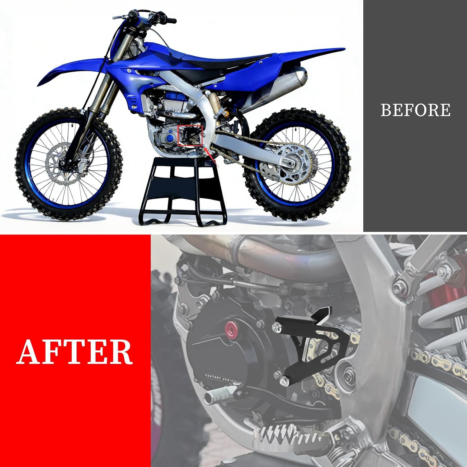 YZ450F Sprocket Guard Compatible with WR250F 2015-2026,WR450F 2016-2022, YZ250F 2014-2026,YZ250FX 2015-2026,YZ 450F,YZ450FX 3D CNC Case Dirt Bike Chain Guard Sprocket Cover Protective Shell (Black)