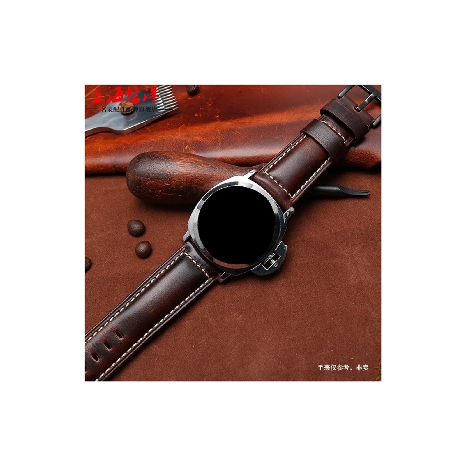 Correa de reloj de cuero retro Compatible con relojes de pulsera Compatible con Panerai/Seiko/Tissot for hombre