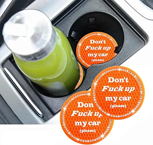 Miniatura 6 de 2 posavasos brillantes para automóvil, 2.75 pulgadas, antideslizantes, con diamantes de imitación de cristal, para mujeres y niñas, accesorios