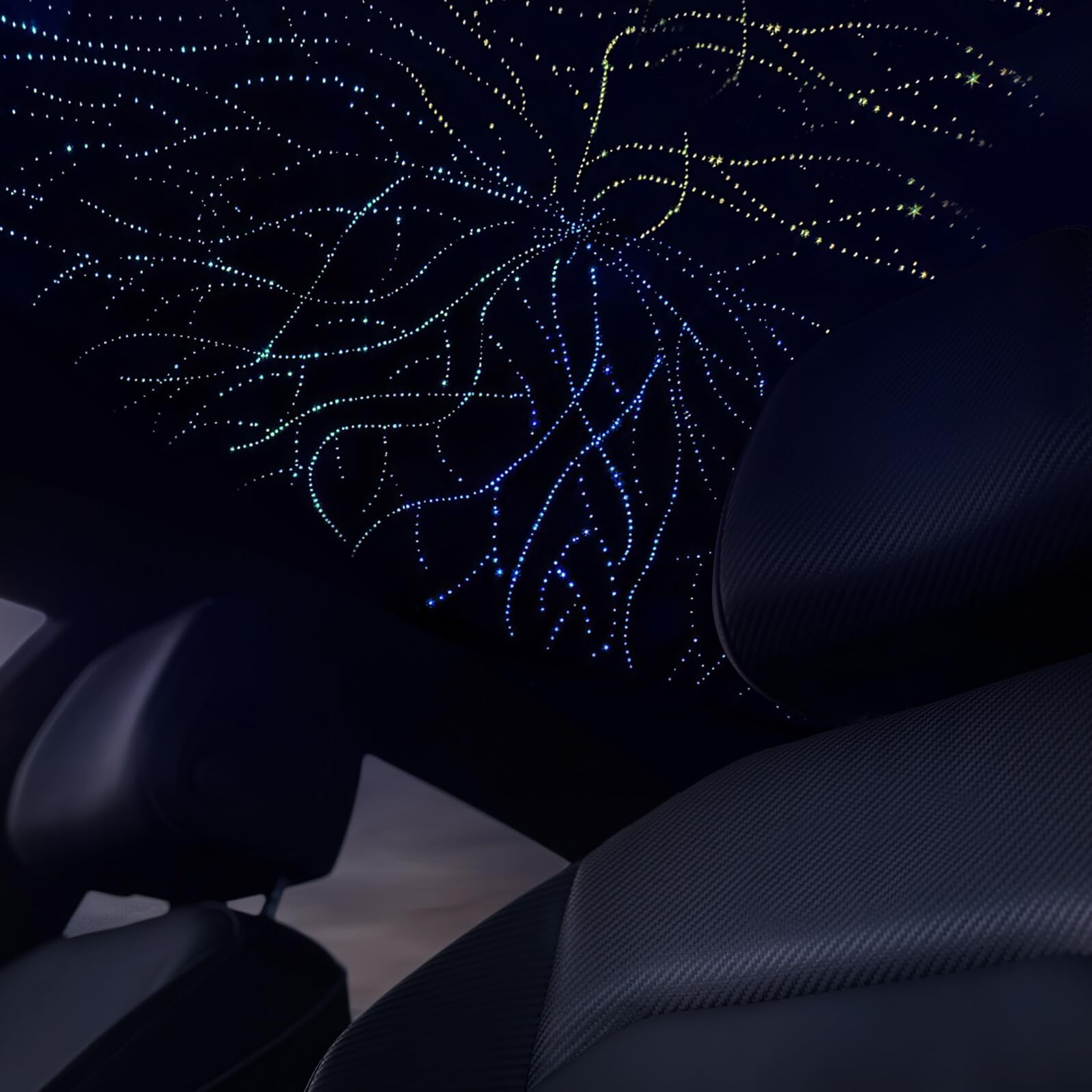 Alipis Kit Luci per Interni Tetto Auto Effetto Stellato, 500 Pezzi, Ottica a Filo Controllo da Telefono, Atmosfera Rilassante per Guida Notturna