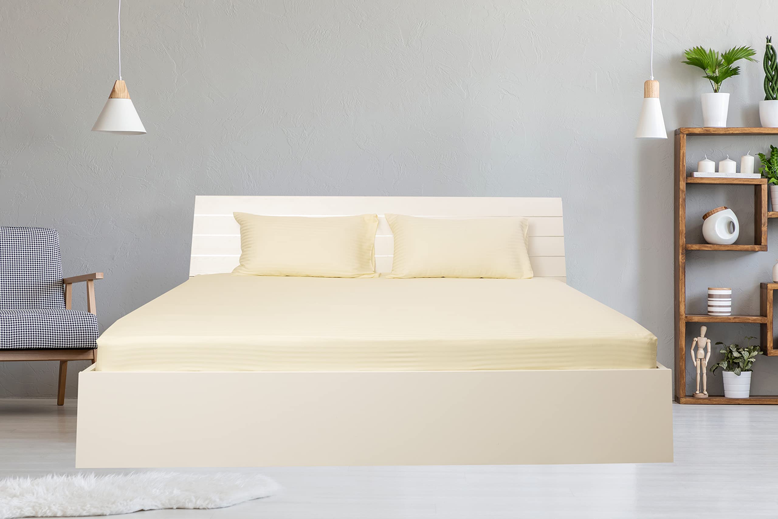 Hotel Linen Cream Double Fitted Sheet