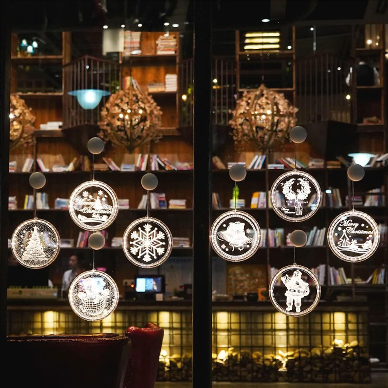 Christmas Suction Cup Lamp Decoration Lamp Window Small Ornaments Snowflake Lamp Snowman Led Ornament Pendant Scene Layout 2 (2) image 2