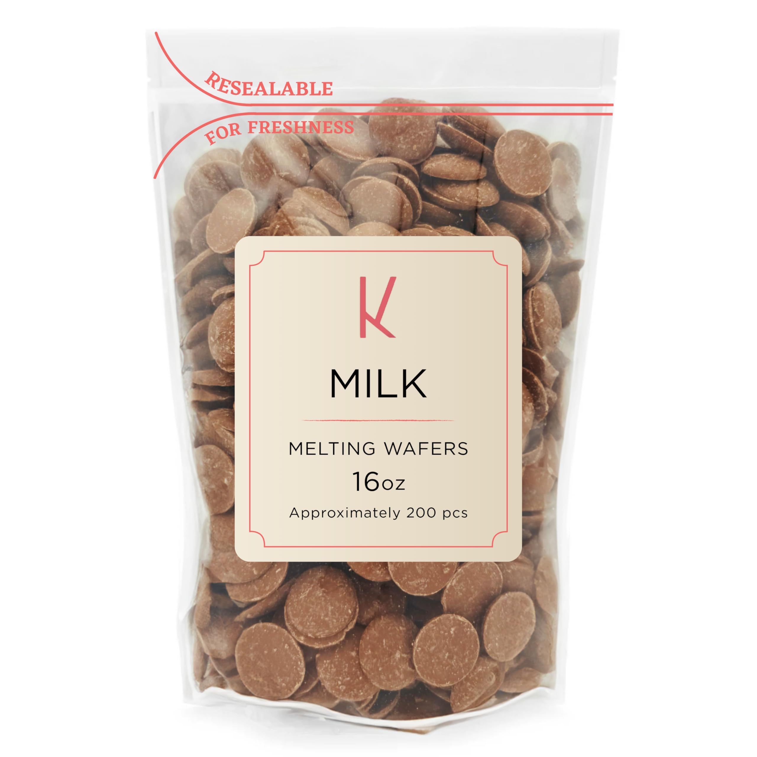 K Milk Melting Wafers 16 Ounces Bulk Perfect For Dipping, Deserts, Baking And More - 1 Pound