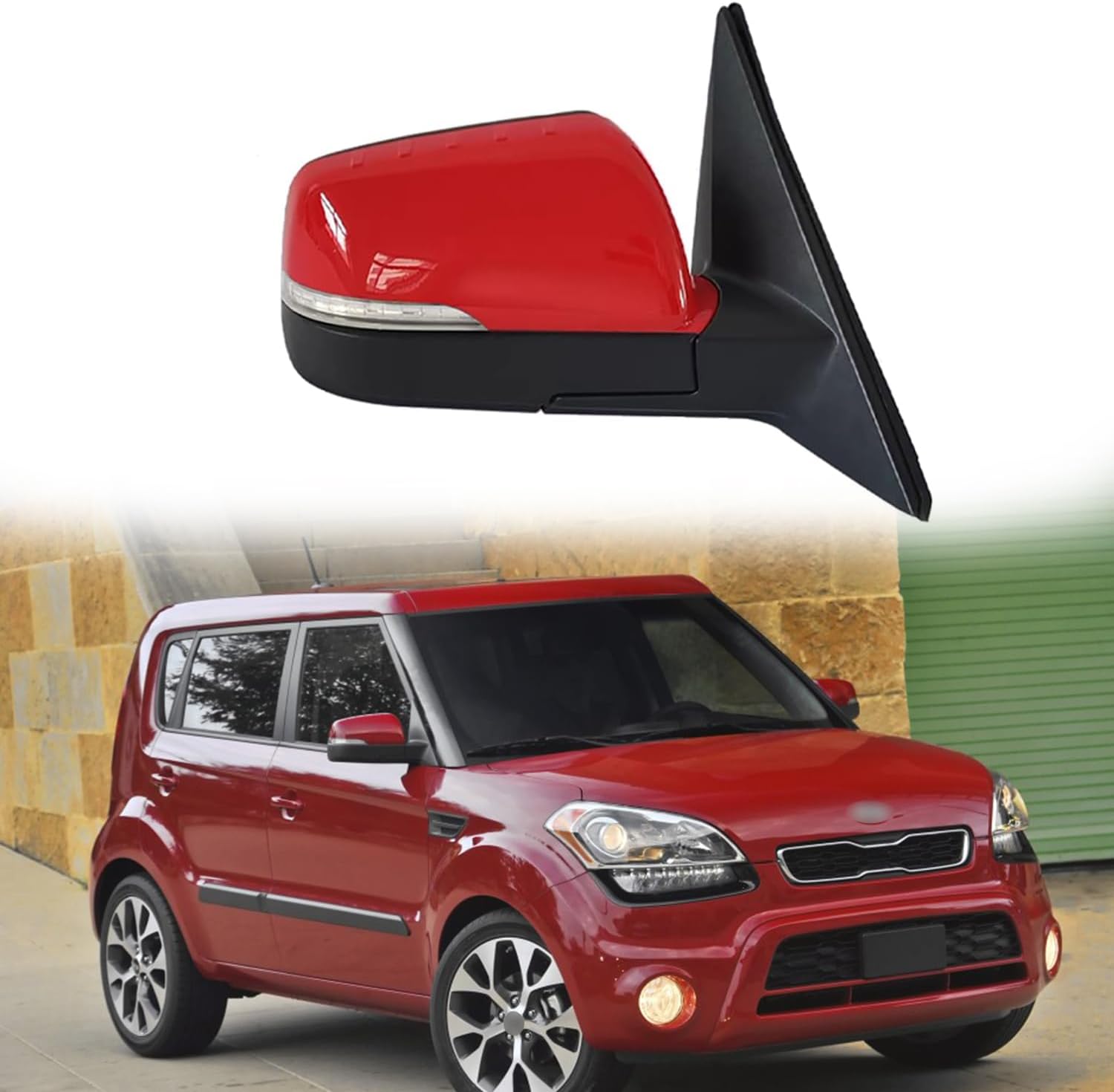 Passenger Side Mirror Replacement Fit for 2010 2011 2012 2013 KIA Soul Car Rear View Mirror Accessories Side View Mirror Assembly Electric Adjustment, Turn Signal Light