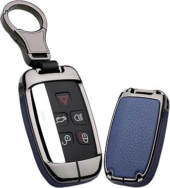 ontto Key Cover Fit for Land Rover Key Case Metal Leather Key Holder with Keychain