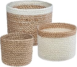 ATMOSPHERA CREATEUR D'INTERIEUR - Set of 3 Jackson D11 16 19cm White Jute Baskets