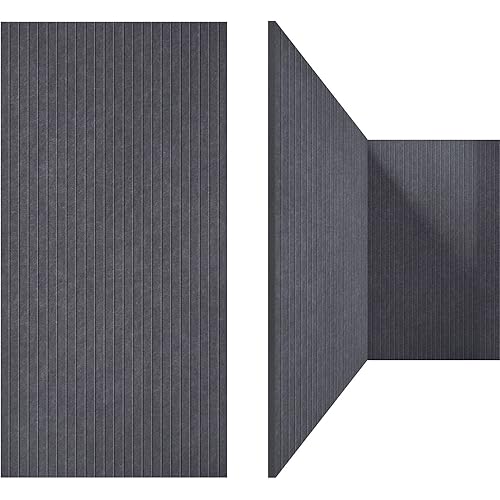 UMIACOUSTICS Art Acoustic Panels Sound Absorbing 3 Pack Flame Retardant Acoustical Wall Panel, 48" X 24" X 0.4" Decorative Panels, Creative Slotting Design (Equidistant slot, Moonlight Grey)