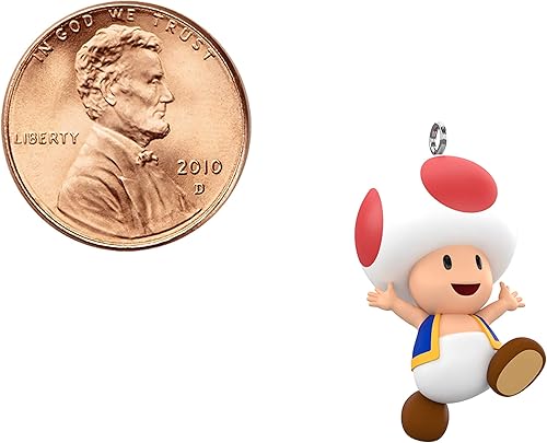 Miniatura 7 de Hallmark Keepsake Adorno de Navidad miniatura de 0.96 pulgadas 2023, Nintendo Super Mario Toad Mini, regalos para jugadores