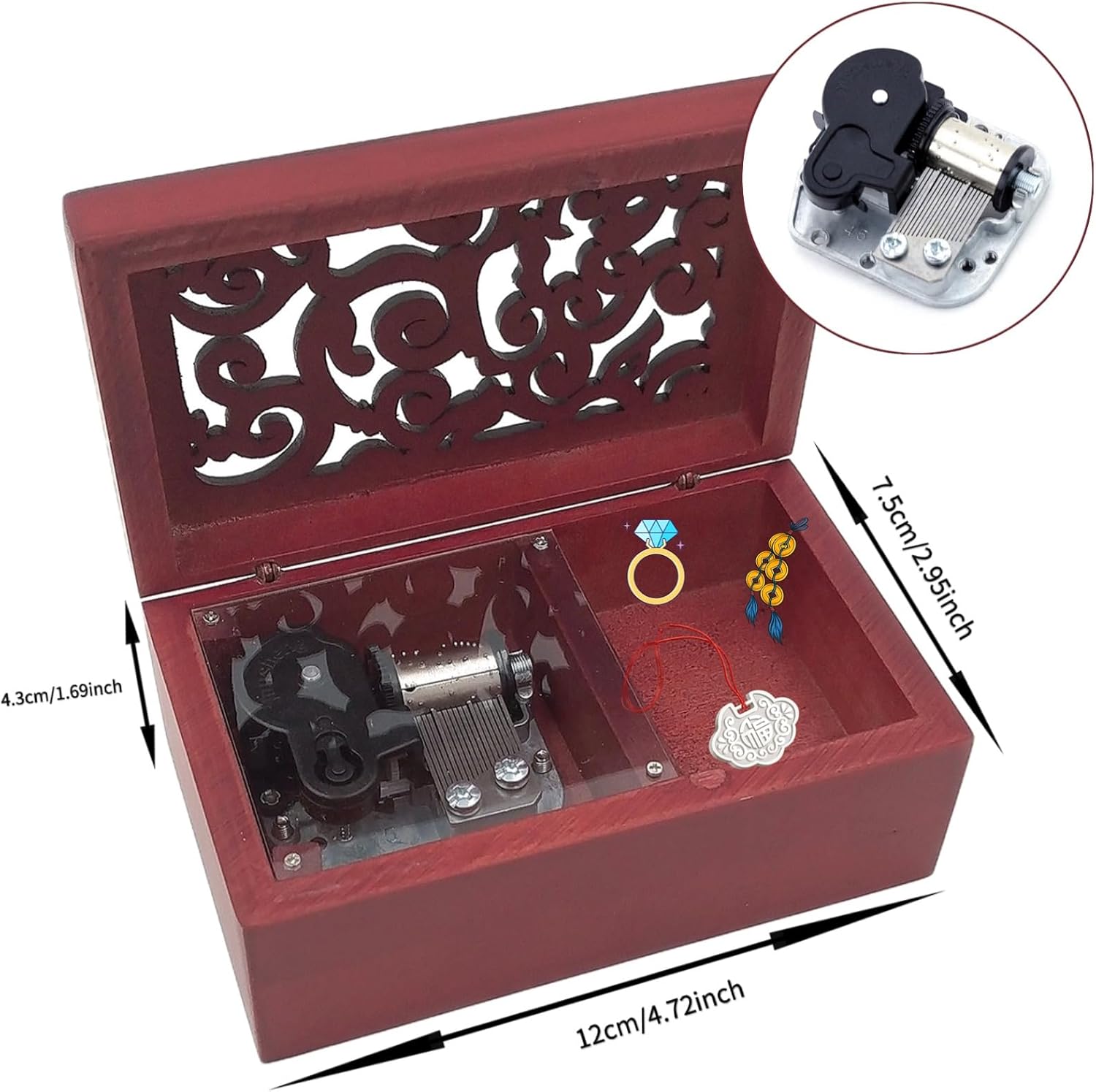 Music Boxes for Girls, You are My Sunshine Music Box Vintage Wooden Music Box Wind Up Music Box for Gifts for Birthday/Christmas/Valentine/Mother's Day (You are My Sunshine)