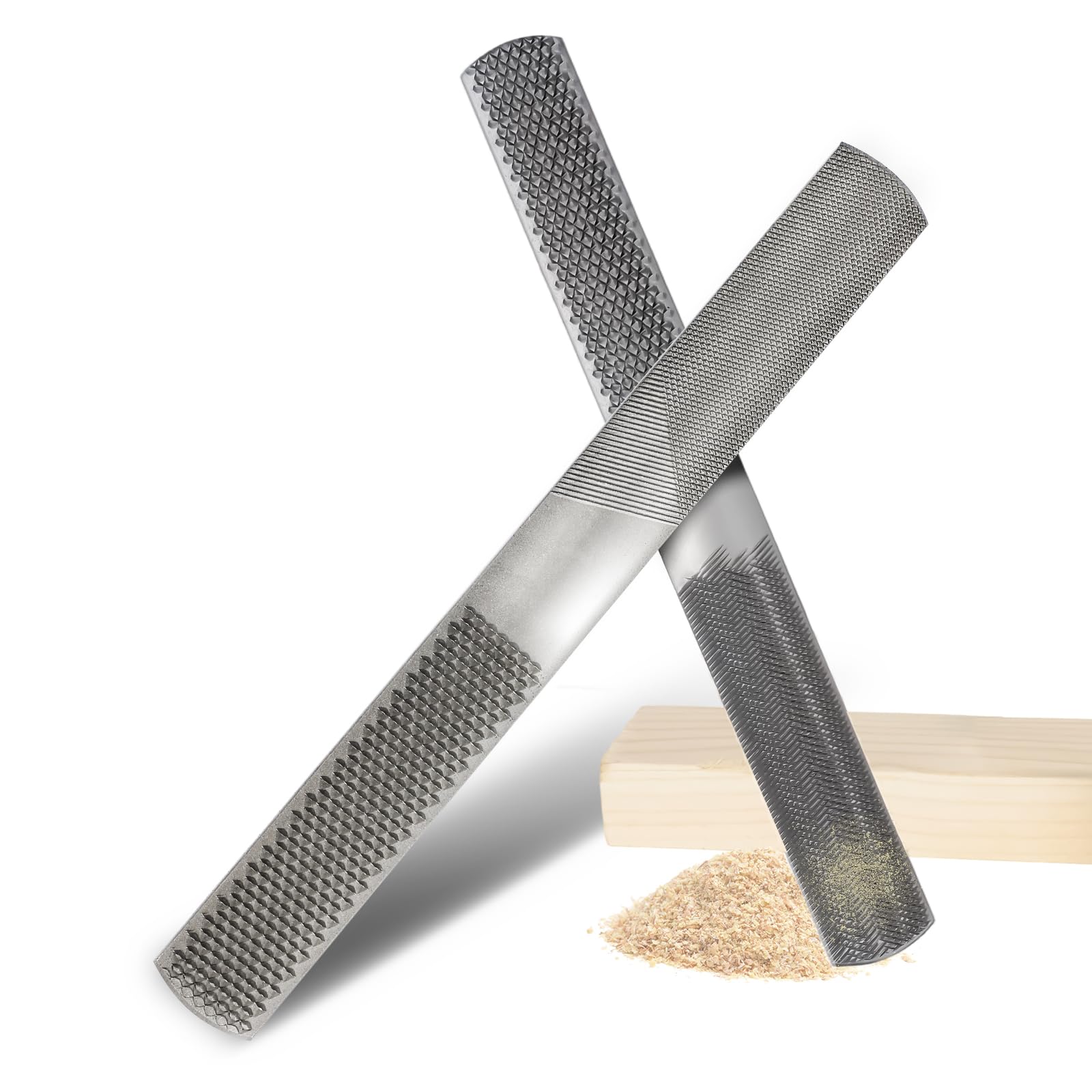 MORROWIND Raspa per Legno, 20 cm Utensile Manuale 4-in-1 in Acciaio ad Alto Tenore di Carbonio con Superfici Piana, Semitonda, Rotonda e Raspa, per Legno, Metallo Tenero e Plastica, 2-Pezzo