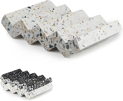 Tapeera Zig Zag Terrazzo Stone Soap Dish